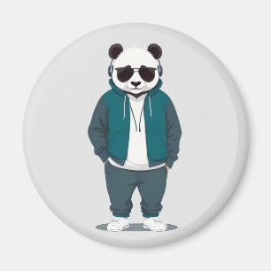 Panda Wearing Hoodie Funny Cool Animal Character  Magnet