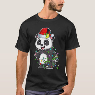 Panda Wearing Santa Hat Xmas Baby Panda Lover Chri T-Shirt