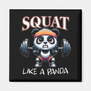 Panda Weightlifting Fitness Funny Gym Quote Squat  Magnet