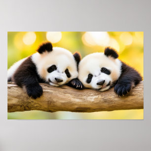 Panda Wild Animal Loving Portrait Poster