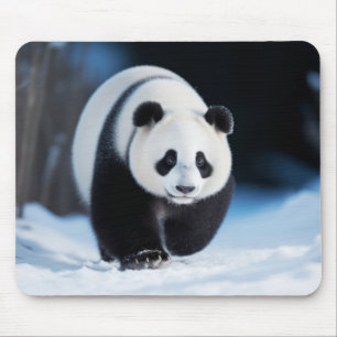 Panda Wildlife Animal On Street Outdoors Mouse Pad