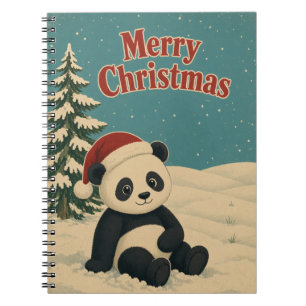 Panda Winter Field Animal Christmas Notebook