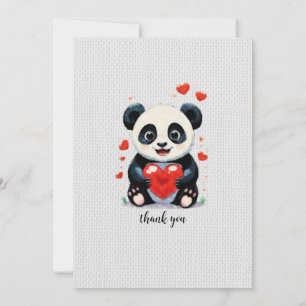 Panda with a Heart - Adorable Love Painting  Invitation