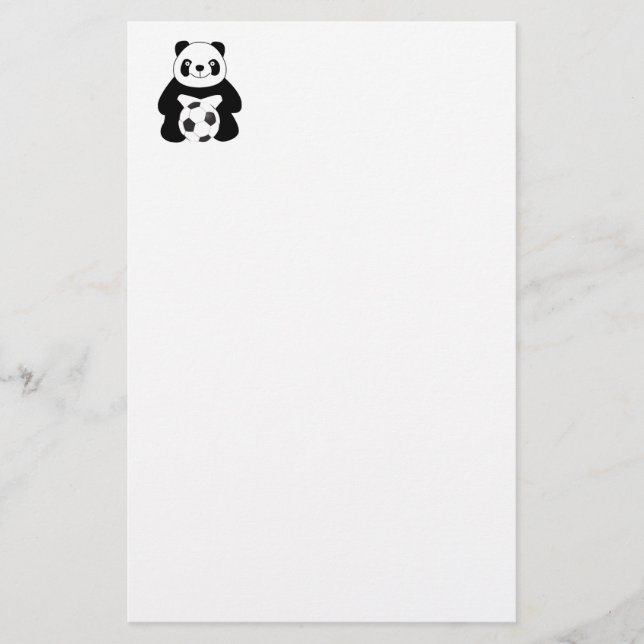 Panda with a soccer ball stationery (Front)