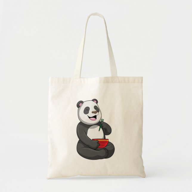 Panda with Bowl Ramen Tote Bag (Front)