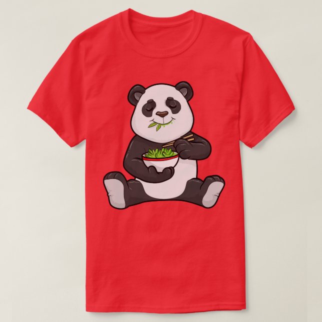 Panda with bowl salad T-Shirt (Design Front)
