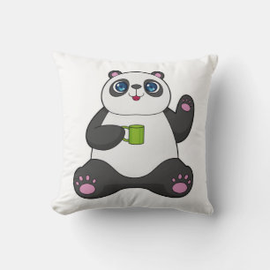 Panda with Coffee mug Cushion
