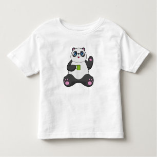 Panda with Coffee mug Toddler T-Shirt