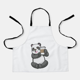 Panda with Coffee to go Apron