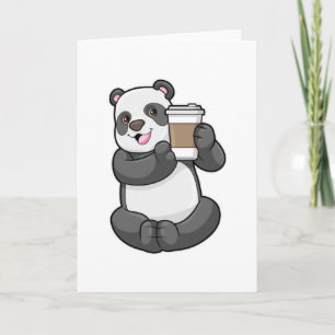 Panda with Coffee to go Card