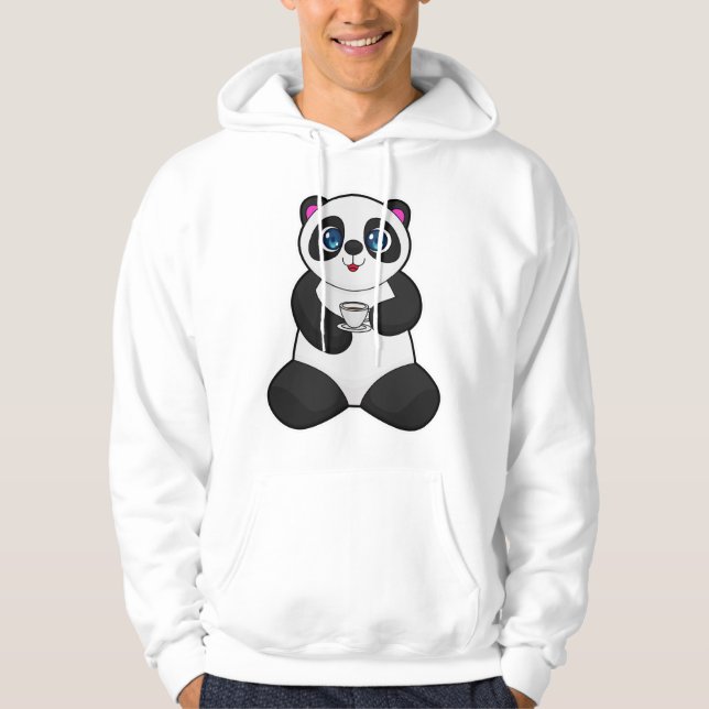 Panda with Cup of Coffee Hoodie (Front)