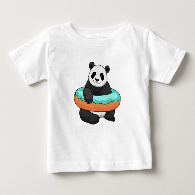 Panda with Donut Baby T-Shirt (Front)