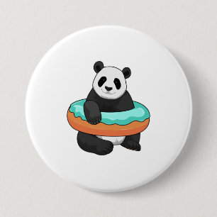 Panda with Doughnut 7.5 Cm Round Badge
