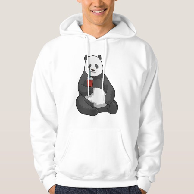 Panda with Drink Hoodie (Front)