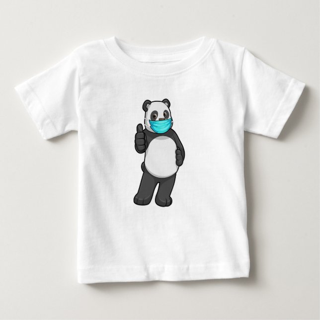 Panda with Face mask Baby T-Shirt (Front)