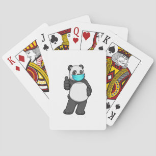 Panda with Face mask Playing Cards
