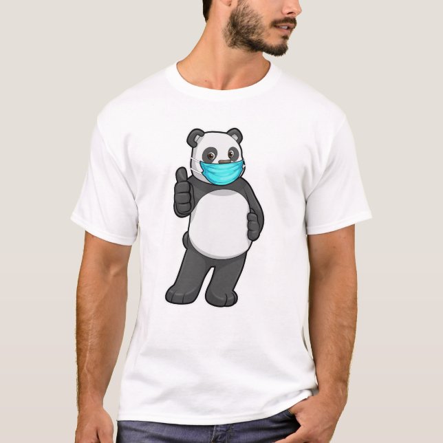 Panda with Face mask T-Shirt (Front)