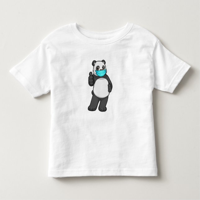Panda with Face mask Toddler T-Shirt (Front)