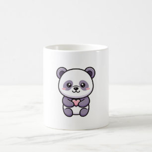 Panda with Heart – Cute Whimsical Illustration Coffee Mug