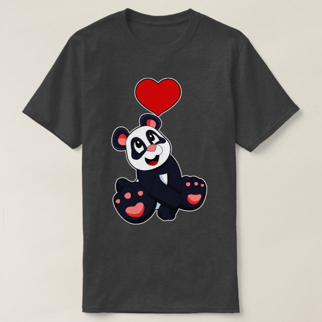 Panda with Heart T-Shirt (Design Front)