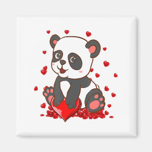 Panda With Hearts Valentines Day Women And Girls  Magnet