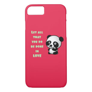 Panda with Inspirational Love Quote iPhone 8/7 Case