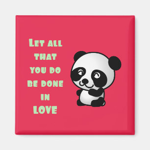 Panda with Inspirational Love Quote Magnet