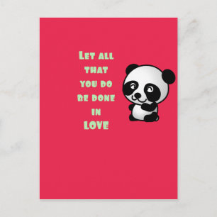 Panda with Inspirational Quote Postcard