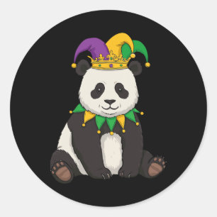 Panda With Jester Hat Mardi Gras Gifts Tee Funny P Classic Round Sticker
