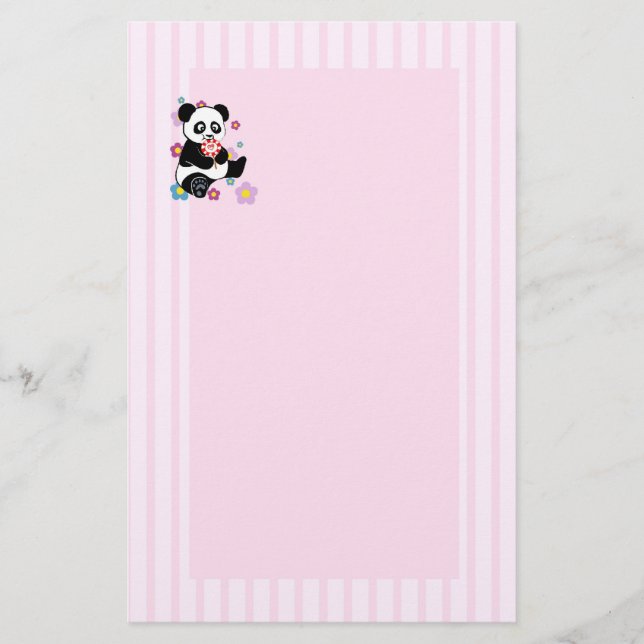 Panda with lollipop stationery (Front)