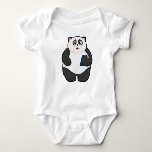 Panda with Mobile phone Baby Bodysuit