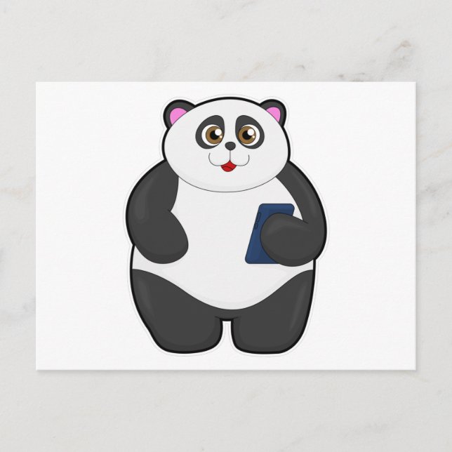 Panda with Mobile phone Postcard (Front)
