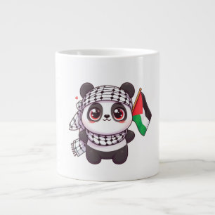 Panda with Peace in Palestine Large Coffee Mug