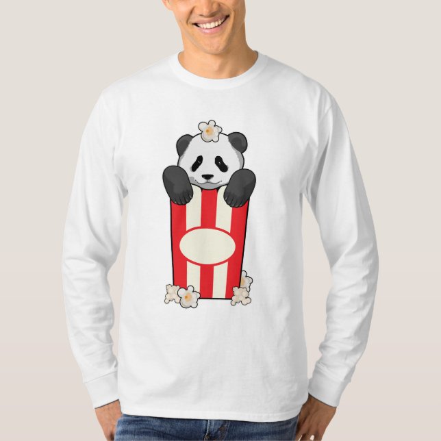 Panda with Popcorn T-Shirt (Front)