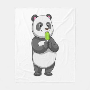 Panda with Popsicle Fleece Blanket