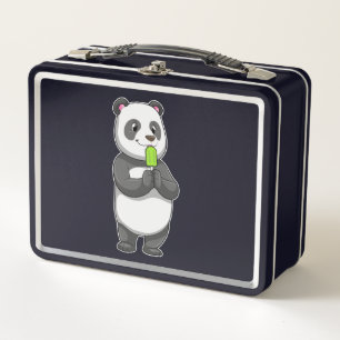 Panda with Popsicle Metal Lunch Box