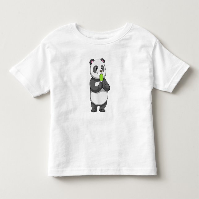 Panda with Popsicle Toddler T-Shirt (Front)