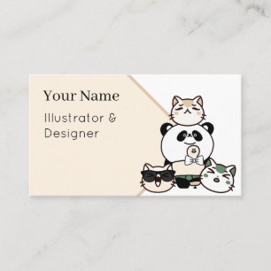 Panda with Prosthetic Leg and Cat Squad Business Card