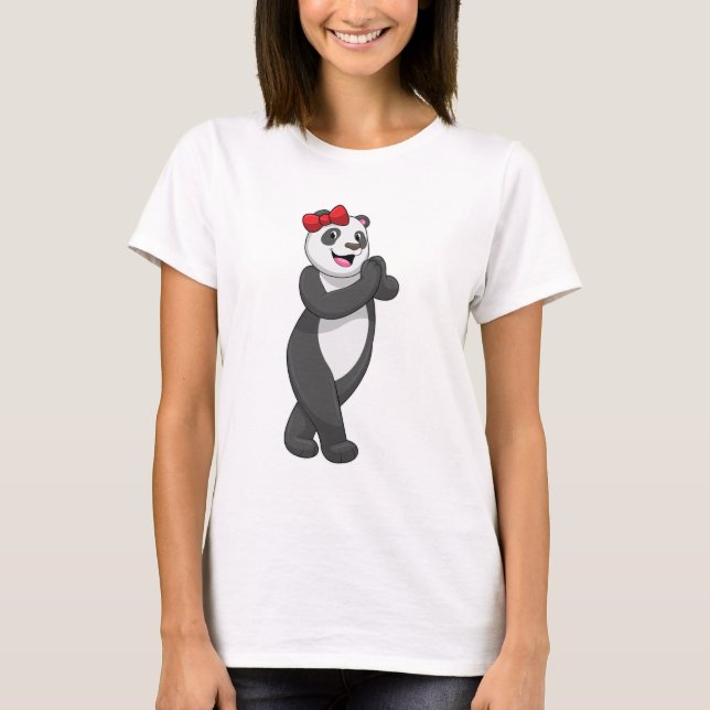 Panda with Ribbon T-Shirt (Front)