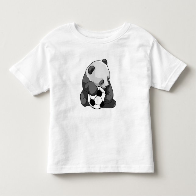 Panda with Soccer ball Toddler T-Shirt (Front)