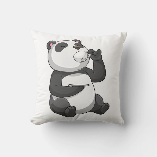 Panda with Tea Cup Cushion (Front)