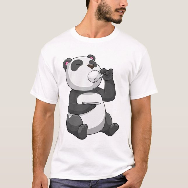 Panda with Tea Cup T-Shirt (Front)