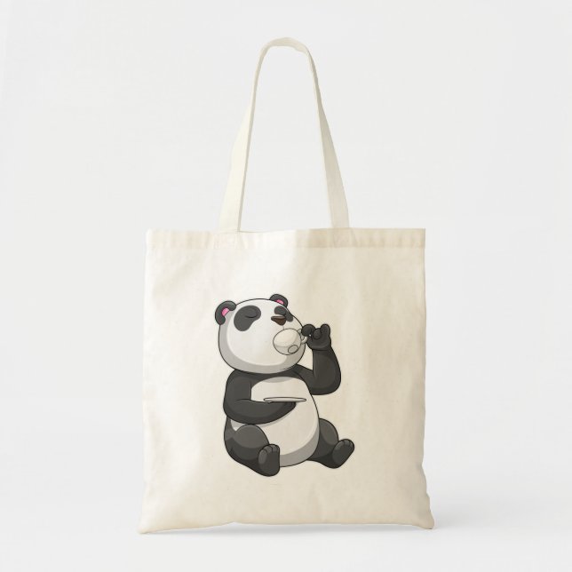 Panda with Tea Cup Tote Bag (Front)