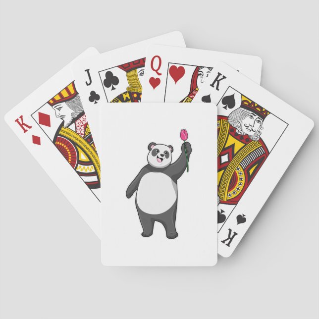 Panda with Tulip Playing Cards (Back)