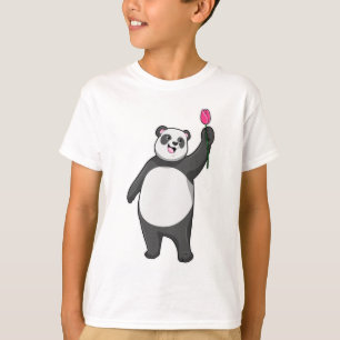 Panda with Tulip T-Shirt