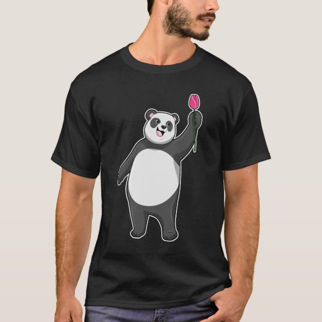 Panda with Tulip T-Shirt (Front)