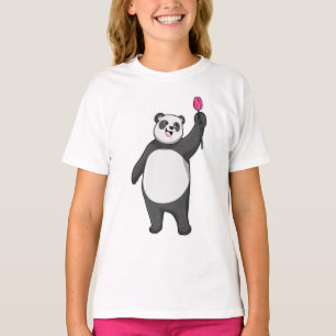 Panda with Tulip T-Shirt