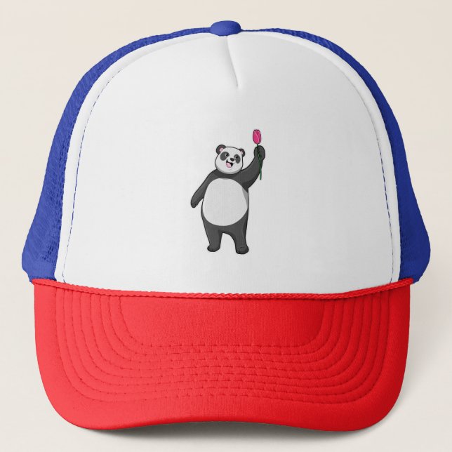 Panda with Tulip Trucker Hat (Front)