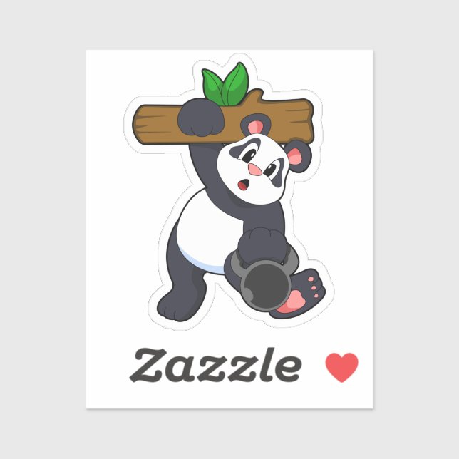 Panda with Wood at Strength training (Sheet)