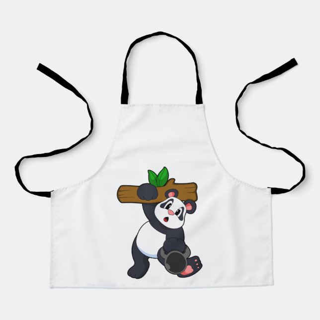 Panda with Wood at Strength training Apron (Front)